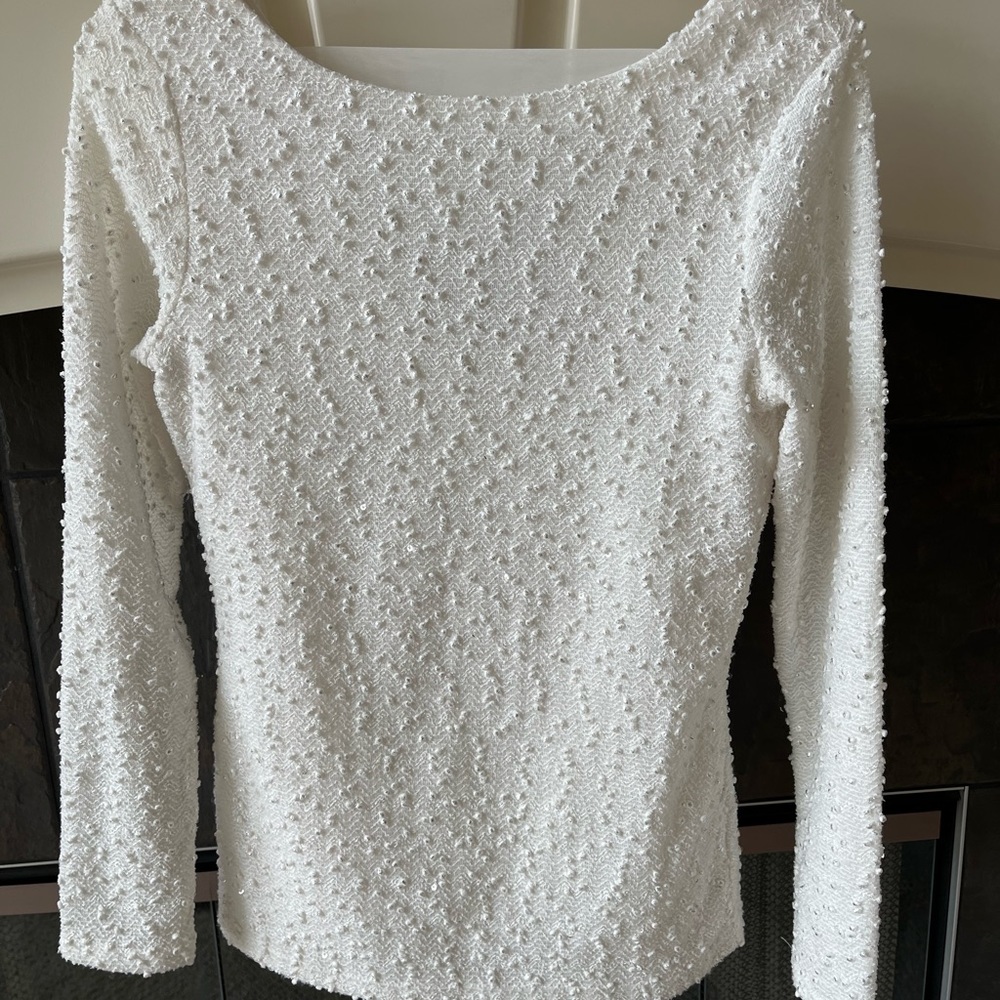 Jennifer Lopez Cream studded top